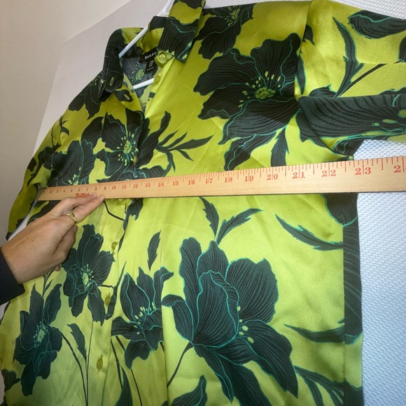 Bailey 44 Green Black Long Sleeve Button Down satin Shirt - Picture 9 of 11